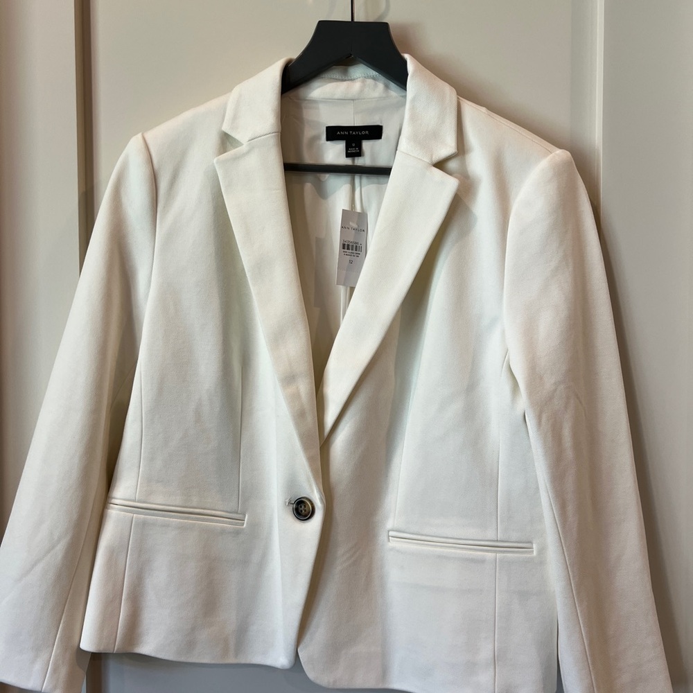 Ann Taylor The One-Button Blazer - White